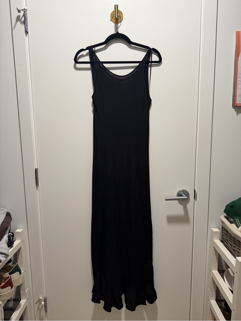 H&M Black Sleeveless Maxi Dress with Flounce Hem